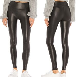 SPANX Faux Leather Leggings in Black Size Small